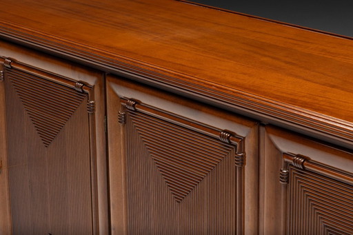 Architectural Modernist Sideboard, France, Mid-20th Century