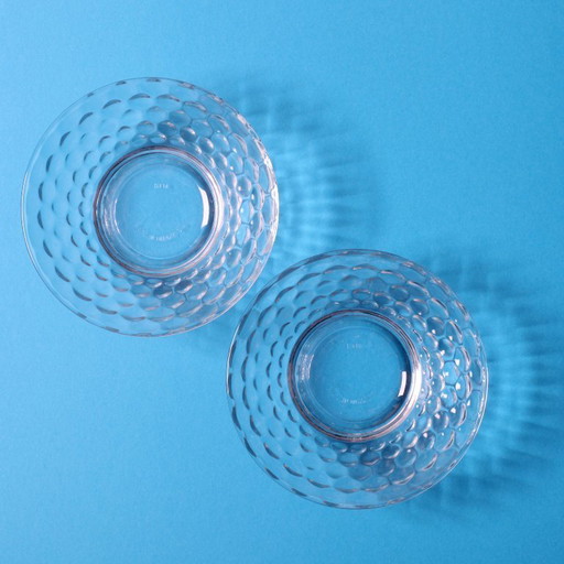 Set di 2 ciotole da dessert vintage in vetro a bolle Kim / Indonesia