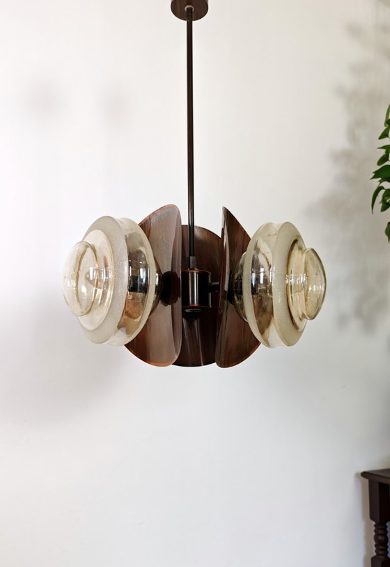 Image 1 of Lampadario Sputnik Vintage / Lampada a sospensione in rame / Plafoniera / Lampada a sospensione / Jugoslavia anni '70 / Illumina