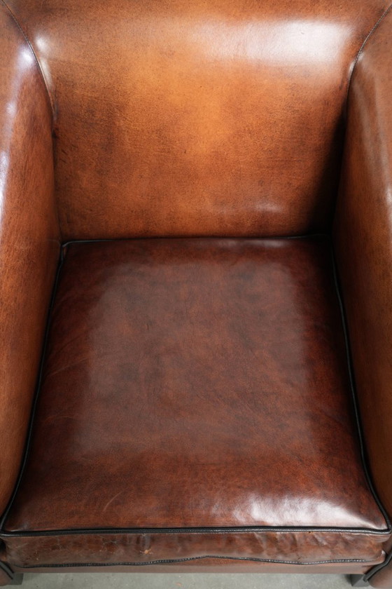 Image 1 of 2 poltrone/poltrone lounge in elegante pelle di pecora dal design Art Déco con profili neri
