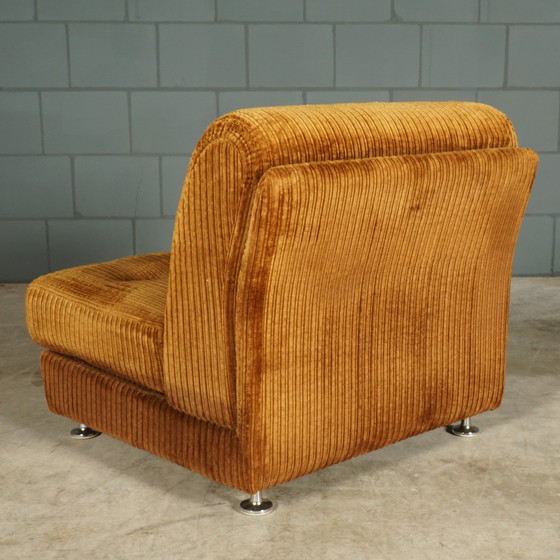 Image 1 of Midcentury modular sofa - brown rib fabric - 1970s