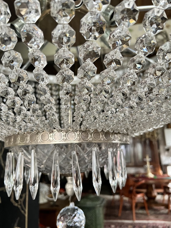 Image 1 of Huge large antique crystal chandelier Plafoniere