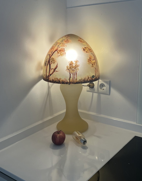 Image 1 of Paddenstoellamp gallé stijl handgemaakt