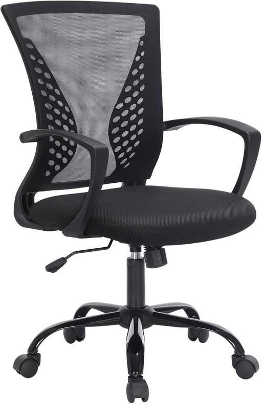 SONGMICS Fauteuil de Bureau, Chaise Ergonomique, draaibaar, in hoogte verstelbaar, verstelmechanisme, stoel en dossier in Toi