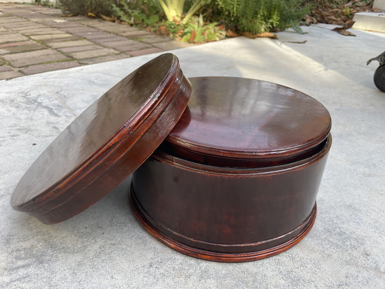 Image 1 of Juego de 3 sombrereras antiguas de laca japonesa