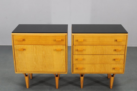 Image 1 of 1960 Frantisek Mezulanik Paar ladekasten, Tsjecho-Slowakije