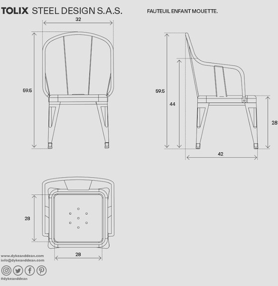 Image 1 of 2x gelber Mouette Kindersessel (Tolix)