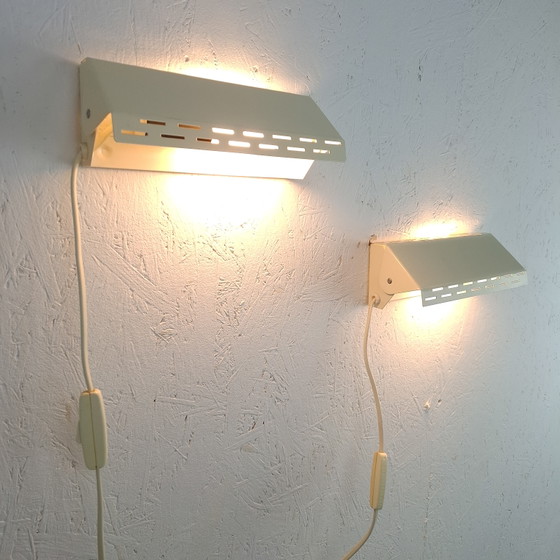 Image 1 of 2x vintage wandlamp Massive creme wit jaren 80