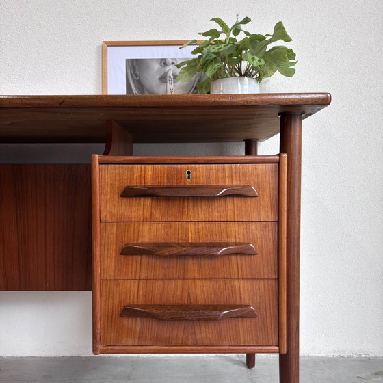 Image 1 of Vintage Desk 2-Sided In Teak