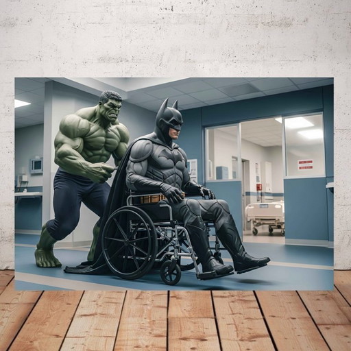 Photo printed on plexiglass / Limited edition / Street art / Batman / Hulk / Original decoration / street art / pop art / art