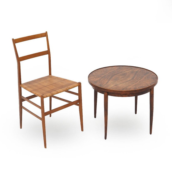 Image 1 of Round wooden coffee table, 1950s