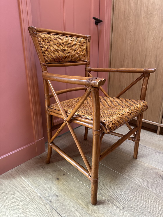 Image 1 of Vintage Rotan en bamboe stoel 1970’s