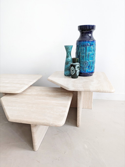 Vintage Travertine Nesting Tables