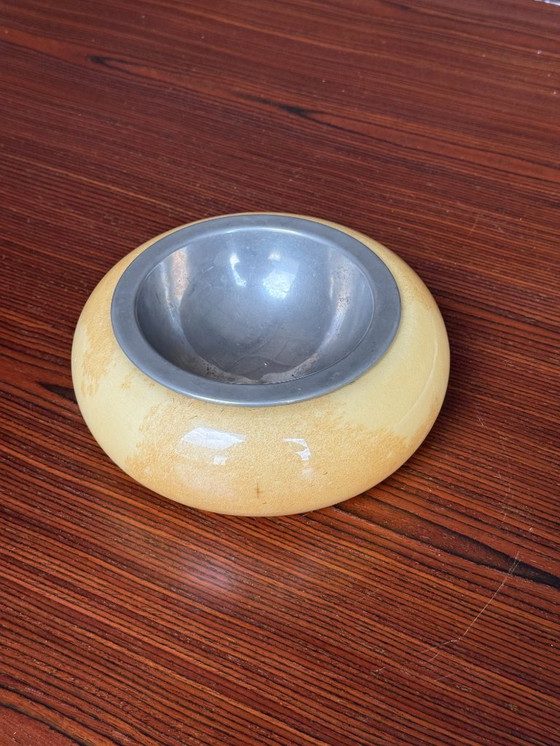 Image 1 of Set di due ciotole Aldo Tura in pelle di capra e ottone