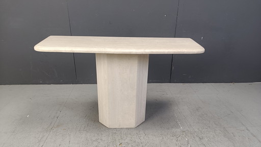 Table console vintage en travertin, 1970