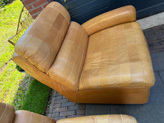 Divano vintage modulare in pelle a 6 pezzi – Divani modulari, Legno (photo 14 of 15)