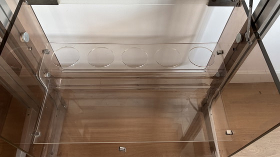 Image 1 of Michel Dumas Chrome Plexiglass Shelf Units by Roche Bobois