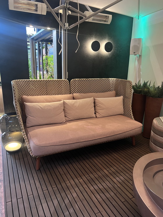 Image 1 of For Sale Dedon Sofa Pink with Teak Frame