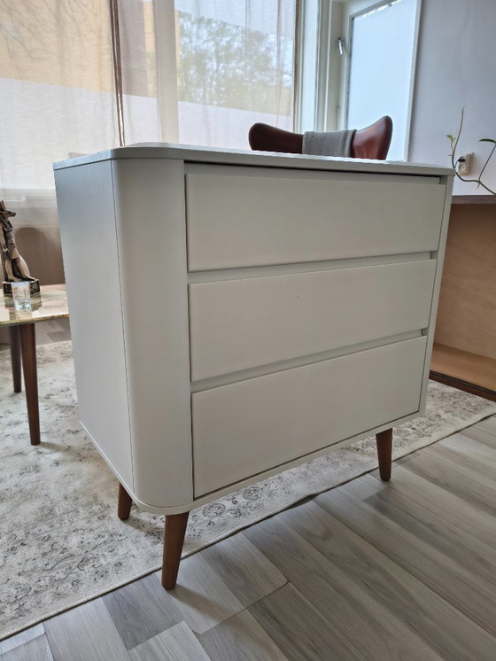 Image 1 of Cassettiera (2 pezzi) bianco opaco | gambe vintage