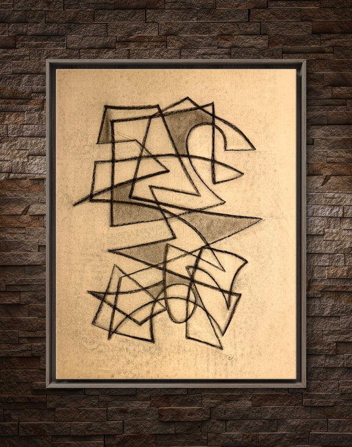 Rare peinture à l’huile de Silvin BRONKART de 1953 de qualité museale 