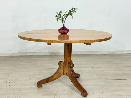 Antique Biedermeier kitchen table, wooden dining table, circa 1880