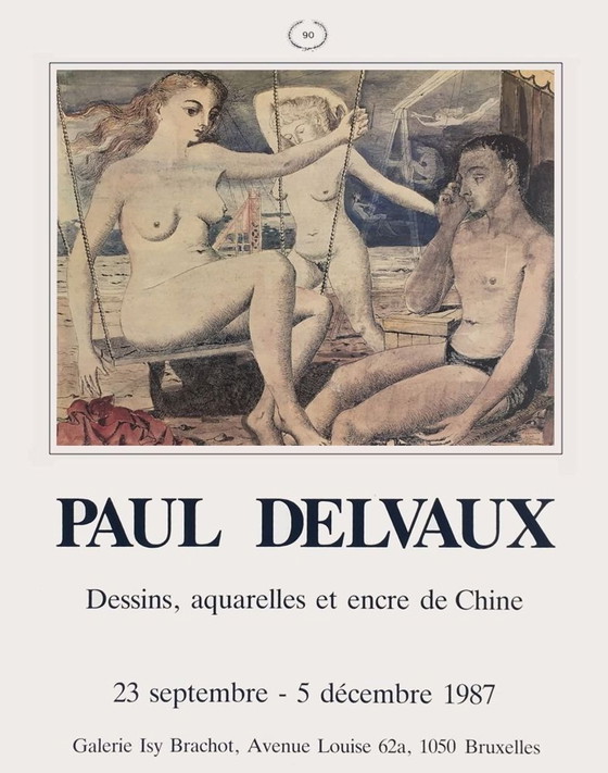 Image 1 of Paul DELVAUX Expo 87 – Plakat der Galerie Isy Brachot 1987