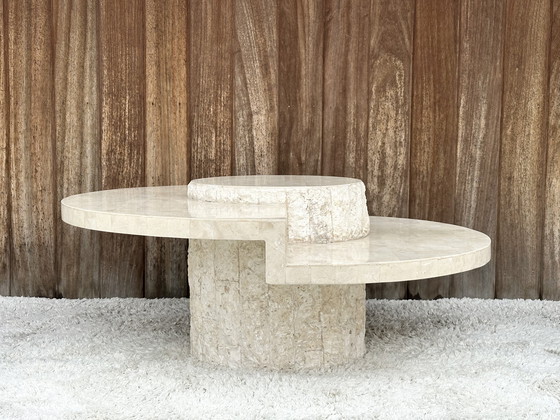 Image 1 of Tavolino da caffè vintage in pietra mactanstone, anni '80