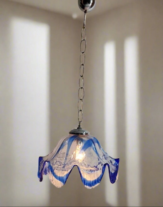 Image 1 of Lámpara colgante estilo pañuelo de cristal de Murano de mediados de siglo de Mazzegga, década de 1960
