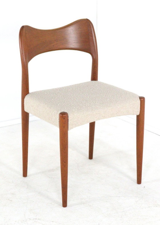 Image 1 of Set 4 Arne Hovmand Olsen voor Kold Mogens stoelen vintage nieuw gestoffeerd 
