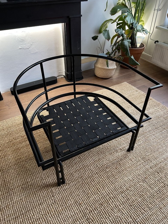 Image 1 of Poltrona lounge vintage Harvink – Struttura in metallo pesante – Design olandese – Pieghettata