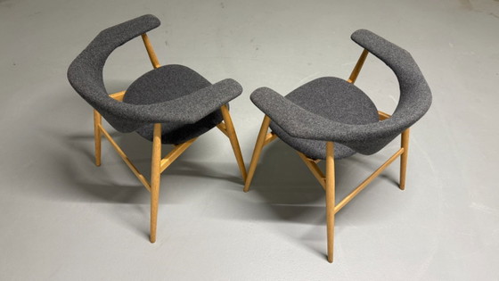 2x Gubi Masculo Dining Chairs GamFratesi Design – Wood, Cotton (photo 3 of 7)