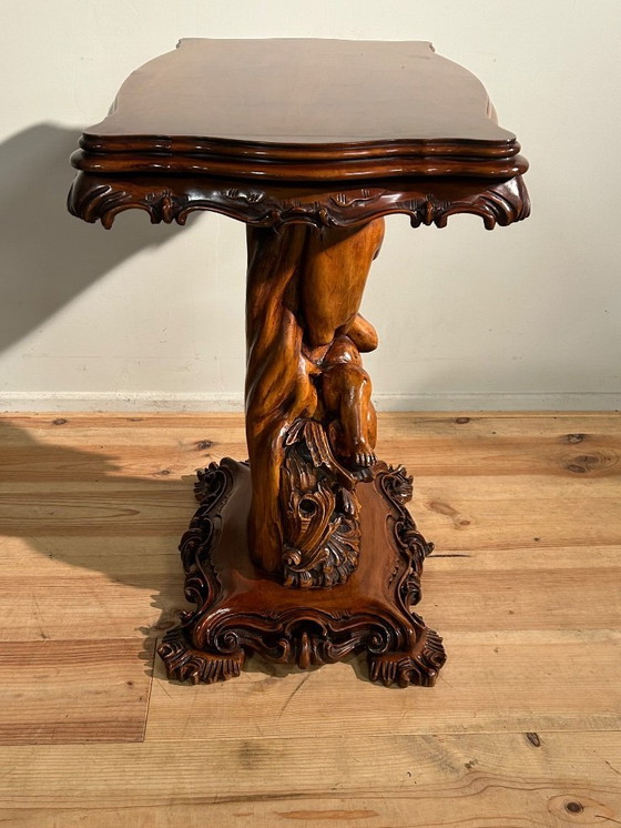 Image 1 of Vintage Barok TV tafel in hout 