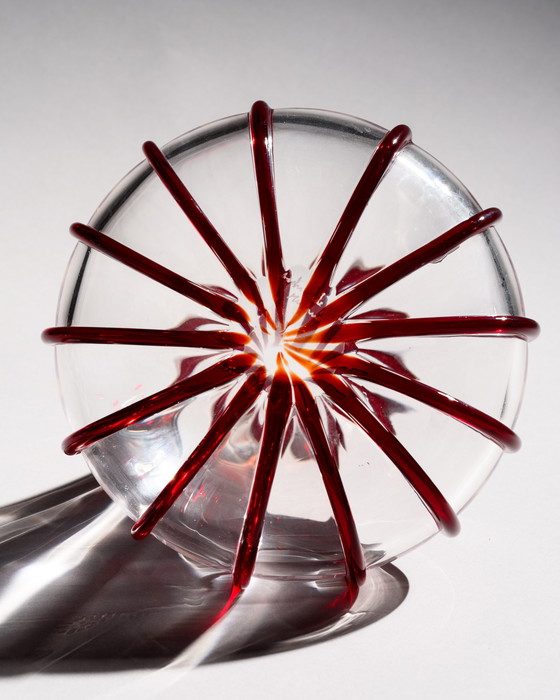 Image 1 of Archimede Seguso (Vetraria Archimede Seguso) “Fili” Ribbon Vase Duo Murano 1950s, signed 