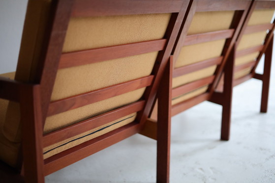 Vintage Capella 3-seater sofa Illum Wikkelso 1960s, Eilersen, 3-5 seaters, Wood, Textile, Yellow (photo 5 of 10)