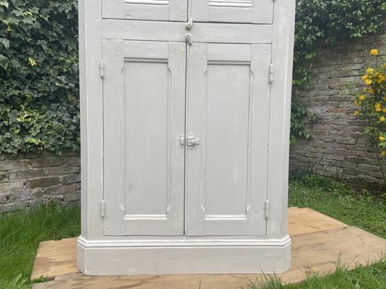 Image 1 of Tall Narrow Kitchen Cupboard Serving Cabinet Display Cabinet 260 cm. French