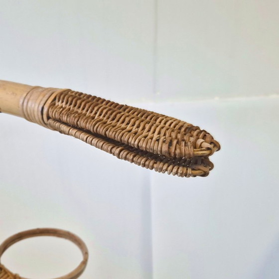 Image 1 of PORTE-PLANTES VINTAGE 1960 SERPENT GEANT EN BAMBOU & ROTIN 60S 1960S ANNEES 60