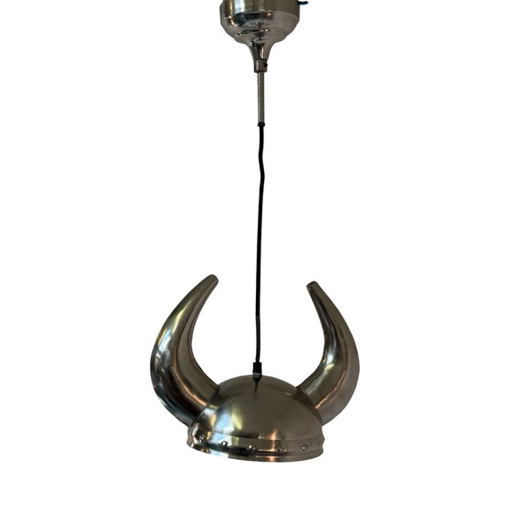 Image 1 of Kare Design - Lampada a sospensione modello &#39;Viking&#39; - Lampada da soffitto a forma di elmo, marcata e con rosone incluso