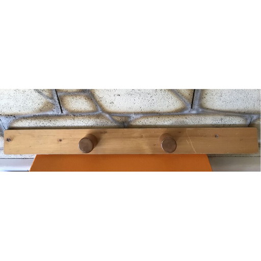 Vintage coat rack with 2 hooks by Charlotte Perriand for Les Arcs, 1969