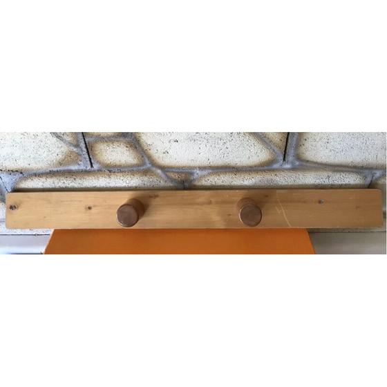 Image 1 of Vintage coat rack with 2 hooks by Charlotte Perriand for Les Arcs, 1969