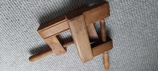 Juego de 2 pinzas/sujetalibros de madera antiguos (aprox. 1900) – decoratieve objecten, Wood (photo 2 of 7)