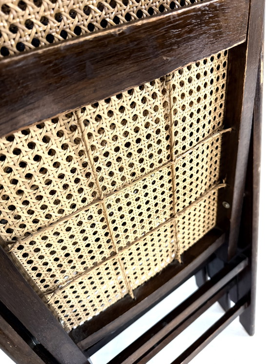 Image 1 of Ensemble de 4 chaises pliantes vintage en toile, Italie, années 60