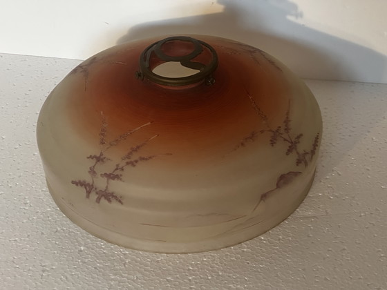 Image 1 of Plafonnier Vintage en Verre Sablé - Années 50