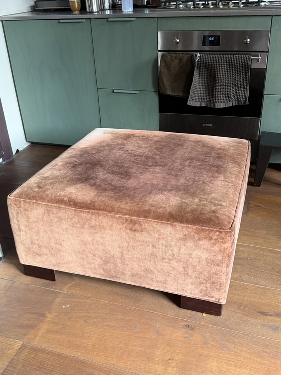 Pouffette vintage Hocker en velours orange – Poufs & repose-pieds, Velvet (photo 8 of 9)