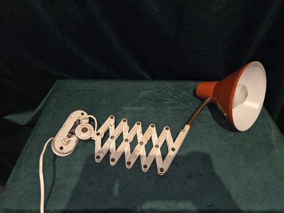 Image 1 of Lampada da parete vintage industriale a forma di armonica - Arancione