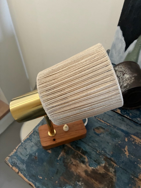 Vintage pendant lamp, sisal and teak. – OMI, Wall lights, Textile, Wood (photo 10 of 14)