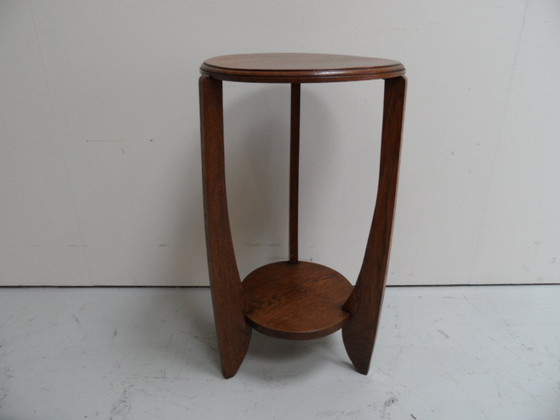 Art Deco oak round side table – Wood (photo 4 of 9)