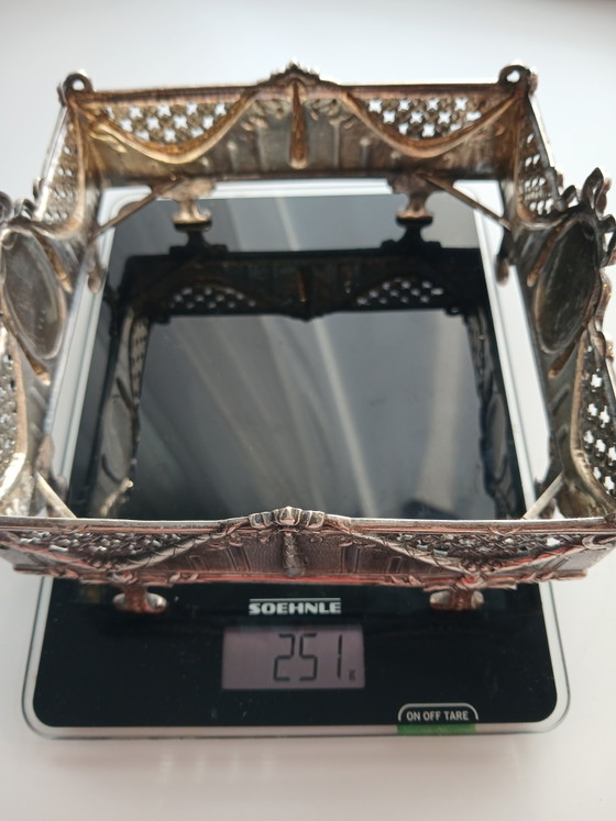 Rare Art Nouveau square bowl solid silver 800 and crystal WOLFERS FRERES/N.GOLDSCHMIDT 19th century (photo 15 of 15)