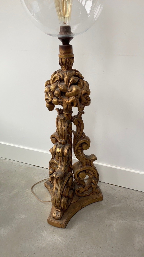 Image 1 of Vintage gouden vloerlamp - Hollywood regency/ Barok