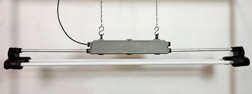 Lampada tubolare grigia industriale di Elektrosvit, anni '70