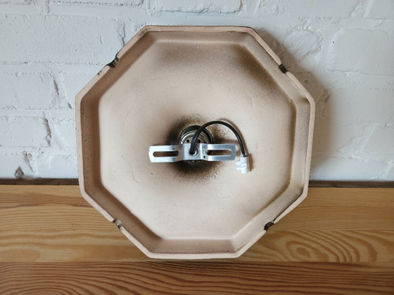 Image 1 of Keramieken aardewerken bruine vintage wandlamp, west germany fat lava stijl, keramische retro wandlamp, space age lamp